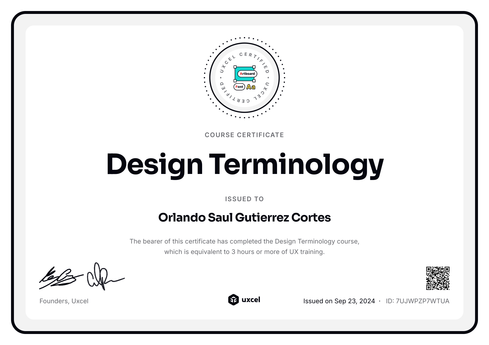 Orlando Saul Gutierrez Cortes's certificate